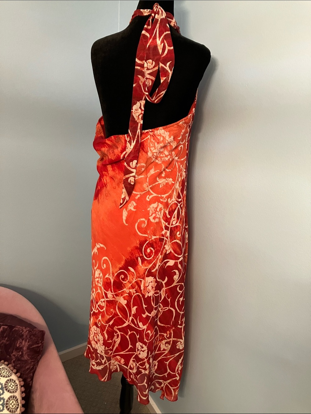Rabbit Rabbit Rabbit Red and Orange Asymmetrical Halter Dress - Picture 3 of 4